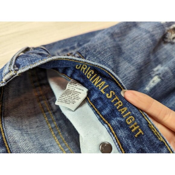 Distressed American Eagle Outfitters Men's Jeans Size 30x32 Original Straight - Picture 8 of 12